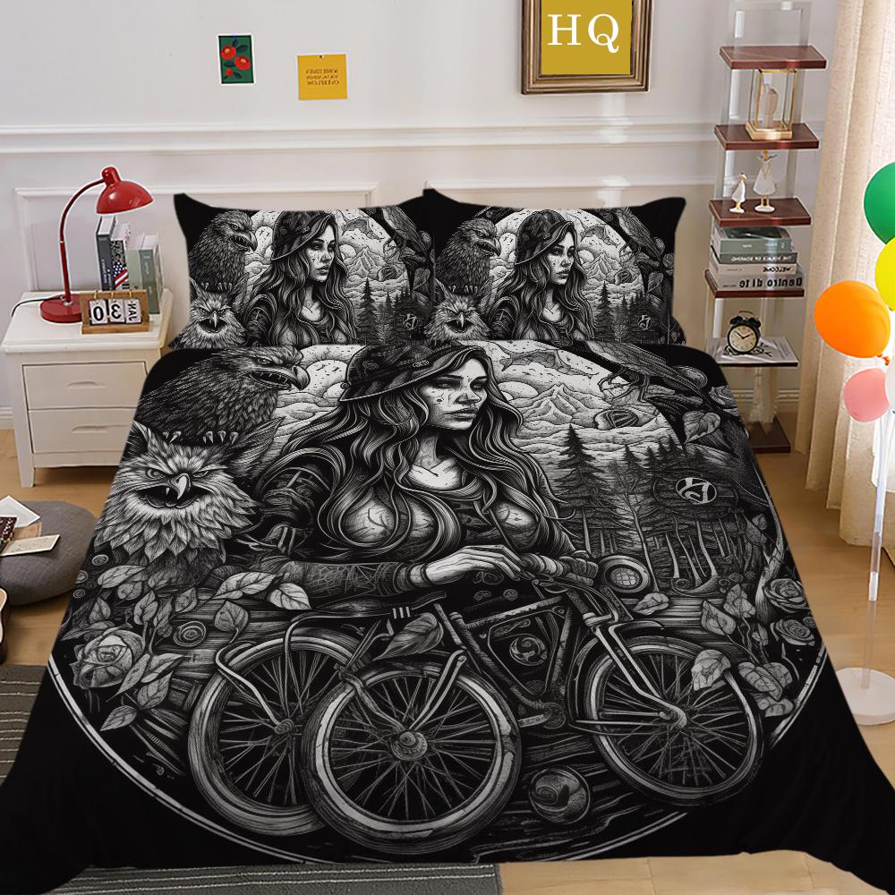 Комплект пододеяльника Beauty с принтом черепа, полный размер, микрофибра, покрывала, наволочка высокого качества, роскошные комплекты постельного белья