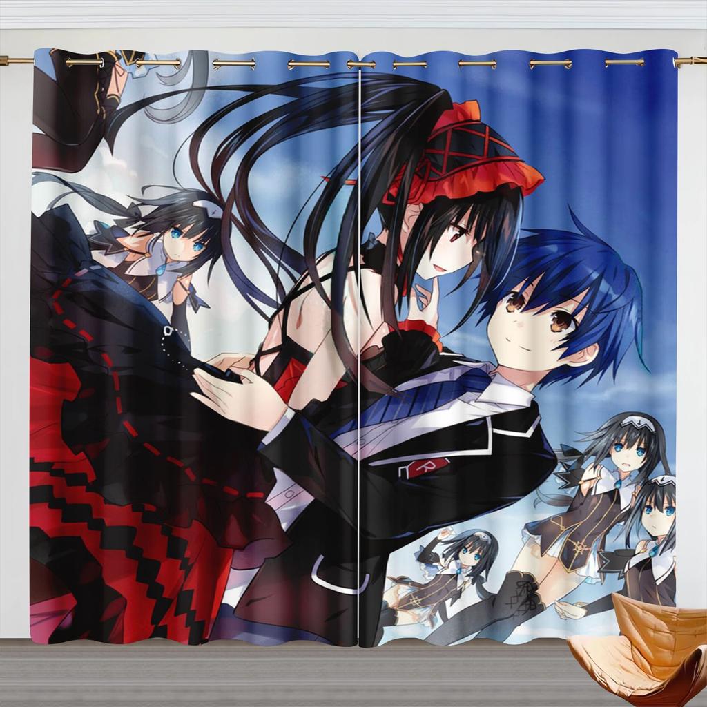 Японское аниме Date A Live Шторы с принтом персонажей Оконные шторы Термоизолирующие Затеняющие комнату Украшение комнаты