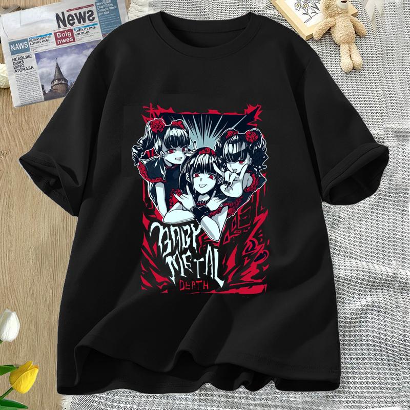 Милая футболка рок-группы BABYMETAL для женщин, крутая летняя футболка в стиле Харадзюку для мужчин и женщин, футболки с графикой, одежда