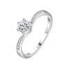 Ada Jewelry Серебряное кольцо 925 пробы Стерлинговое серебро Родий Покрытие Фианит Свадебные кольца для женщин