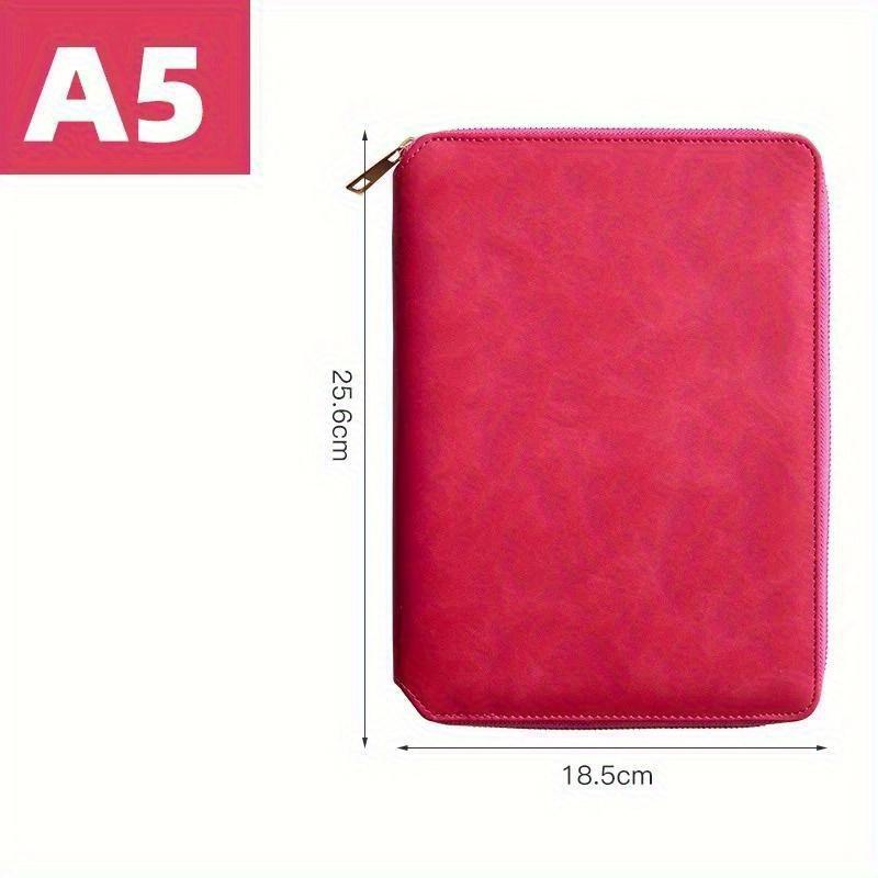 1pc Zipper Leather Business Notebook and Journal Shell Agenda Planner Stationery Organizer