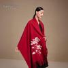 Shanghai Story Guoyun Peony Embroidered Wool Shawl