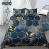 Роскошный 3D Шестиугольный Мраморный Принт Дом Гостиная 2/3шт Удобный Пододеяльник Наволочка Постельное Белье Комплект Квин и Кинг Размер ЕС/США/Австралия