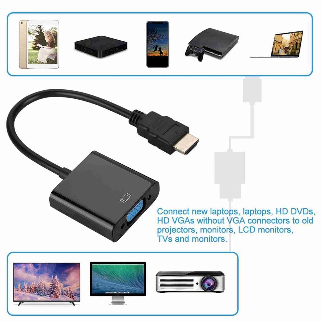 720p/1080p HDMI Male to VGA Female Видео конвертер Адаптер Кабель