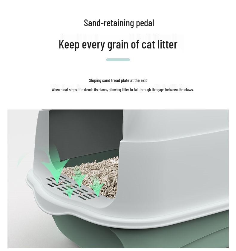 Fully Enclosed Oversized Deodorizing Cat Litter Box - Anti-Splash Design for Small Kittens