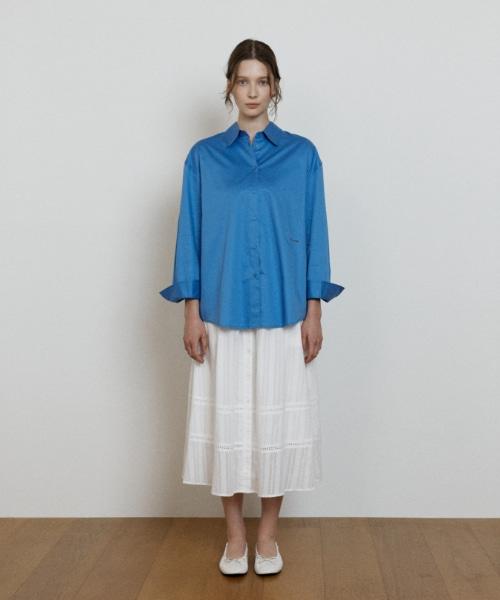 DEPOUND Soft Cotton Oversized Shirt [Blue]