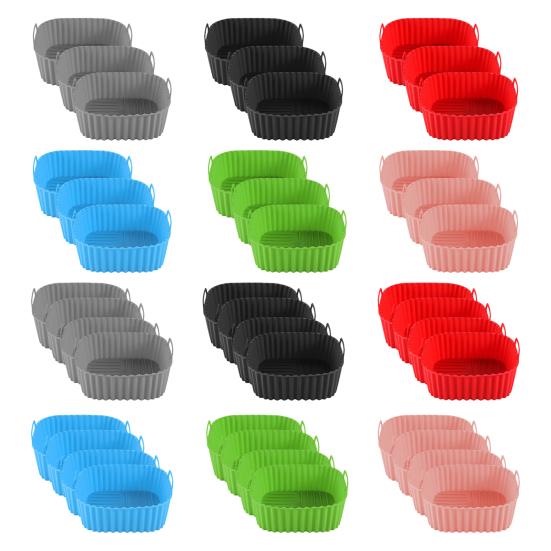 Силиконовая корзина для аэрофритюрницы, антипригарная, не содержит БФА, форма для выпечки с ручками, можно мыть в посудомоечной машине, для духовки, равномерное распределение тепла, аксессуар для аэрофритюрницы