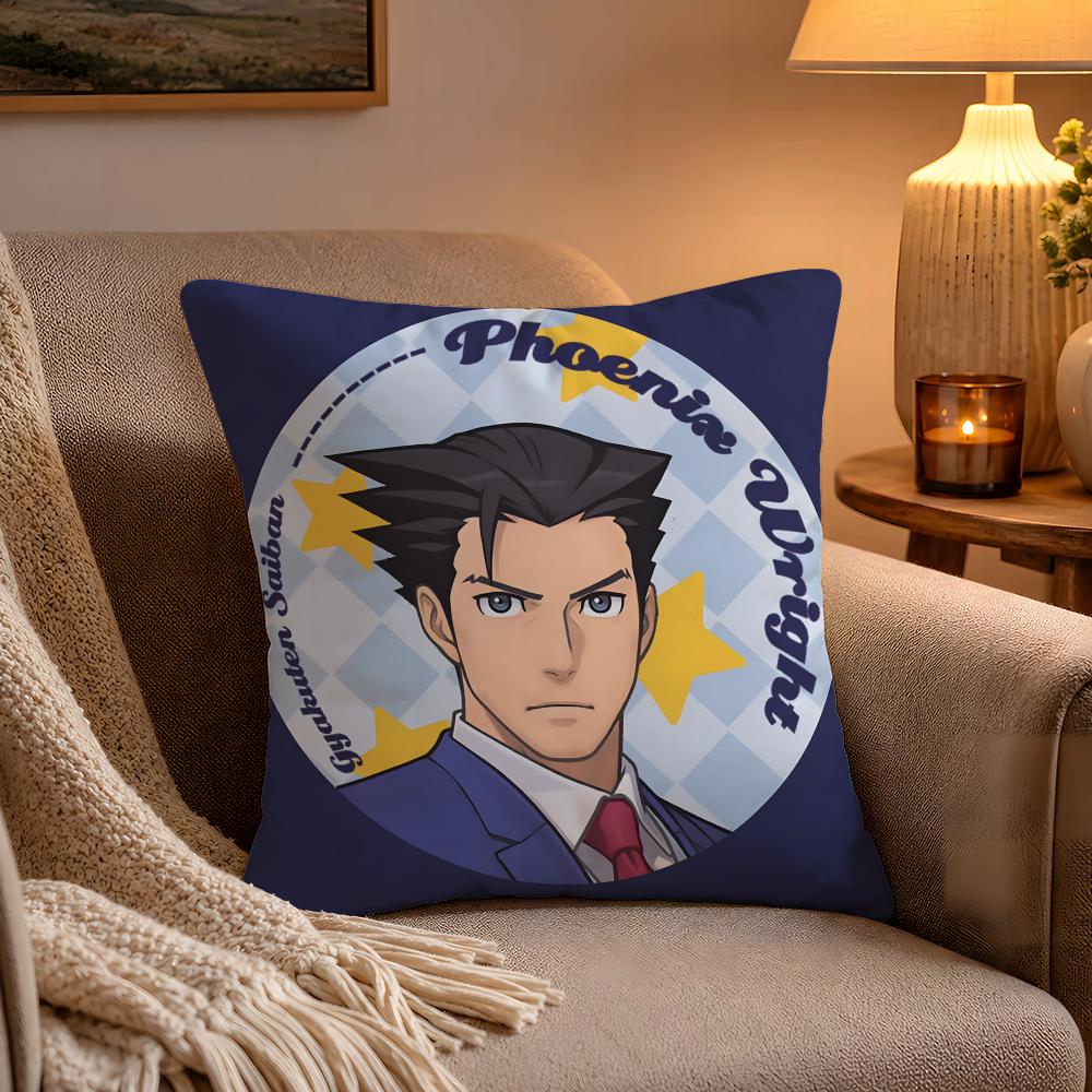 Игровой Набор AAce AAttorney Чехол для Подушки Мягкий Плюшевый Чехол для Подушки Двусторонний Принт и Скрытая Молния Для Дивана Дома Автомобиля