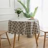 Nordic Style Cotton Linen Tree Print Tablecloth for Small Round Tables