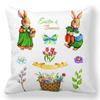 Пасхальная декоративная наволочка с мультяшным яйцом, кроликом, цветочным принтом, наволочка для спальни, домашнего декора 45x45 см