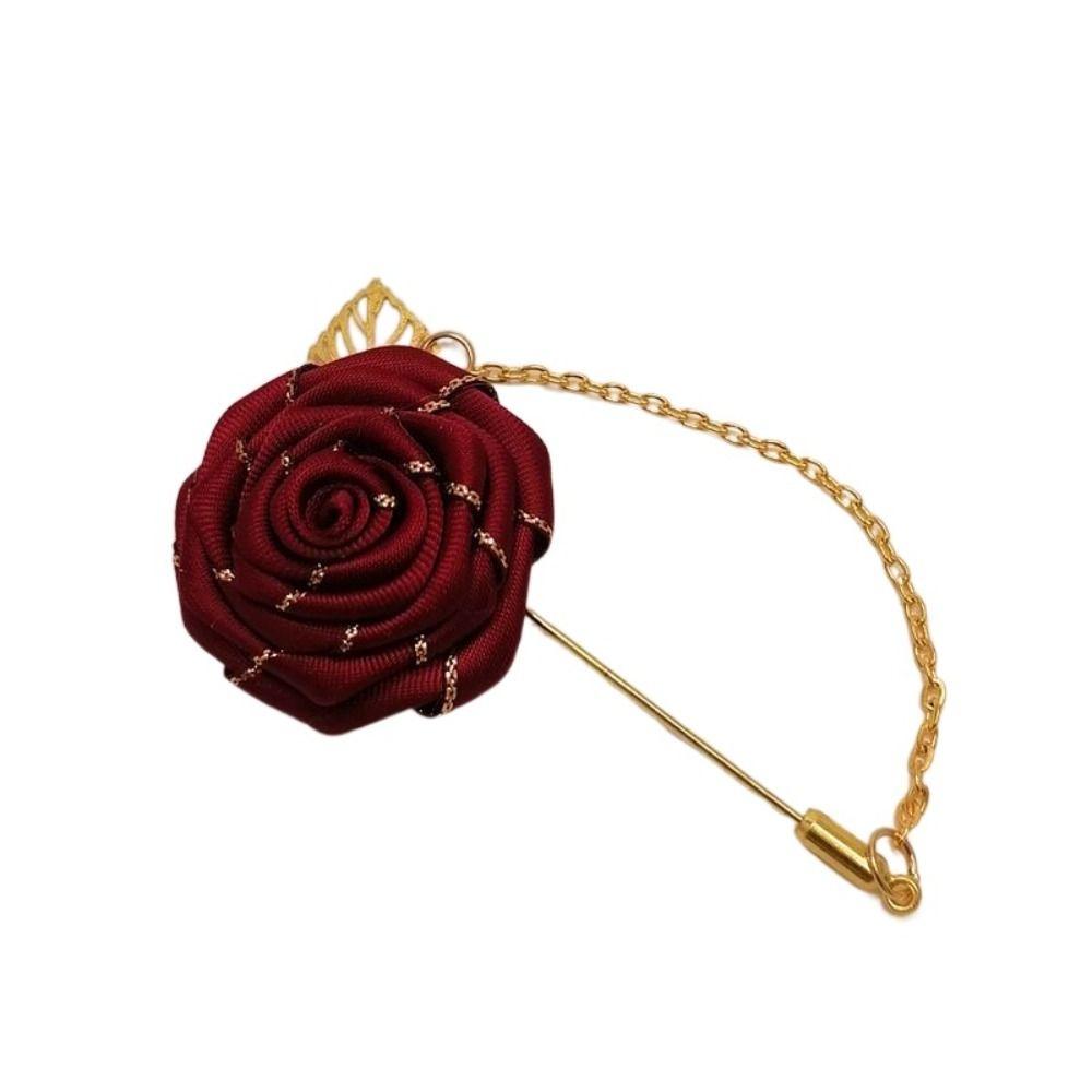 Аксессуары Цветной лист лацкан украшение роза воротник игла мужской корсаж ткань цветочный значок