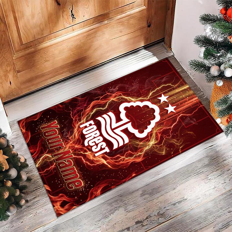 Nottingham Forest FC Printed Crystal Velvet Rug Non‑Slip Crystal Velvet Carpet For Sofa Bedroom Indoor Home Decoration
