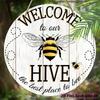 Garden Decoration, Wooden Hanging Decorative Signs, "WELCOME" Logo, Bee Pattern, 2D Graphic Products, Housewarming Gifts for Friends