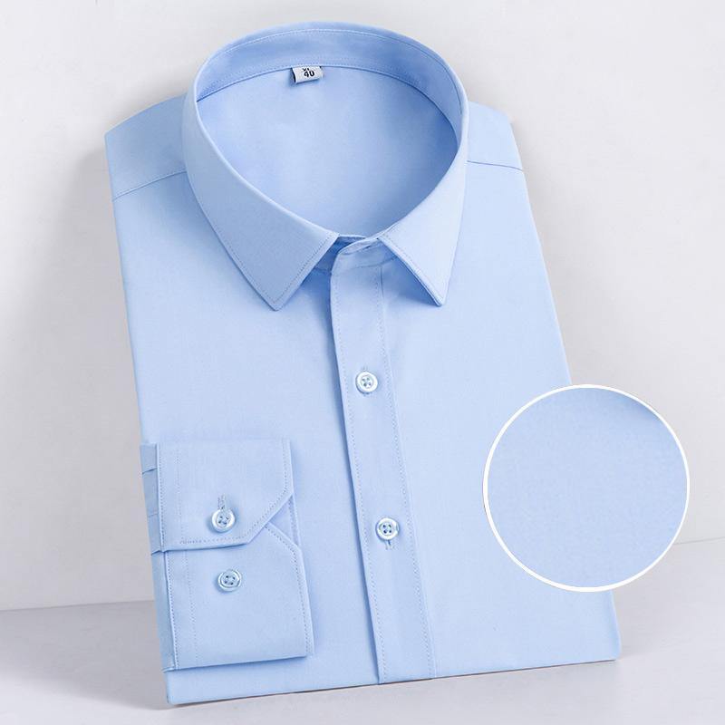 Мужские удобные однотонные рубашки, рубашка с длинным рукавом, повседневная деловая рабочая одежда, рубашка для мужчин, легкие рабочие дышащие рубашки с лацканами