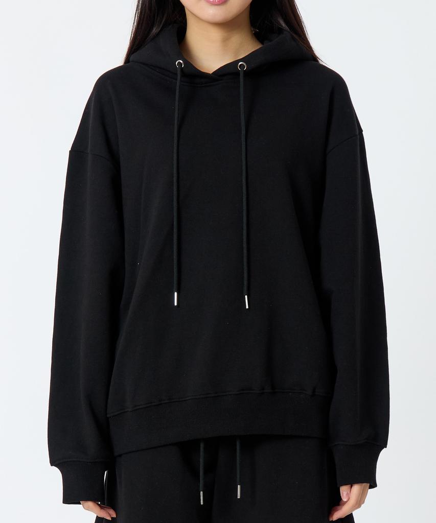 Худи оверсайз с логотипом, черное