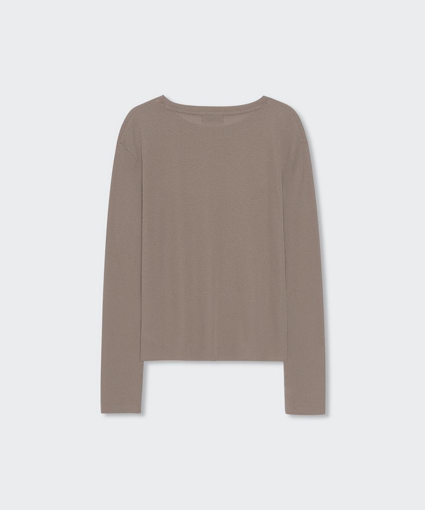 MUSINSA STANDARD WOMAN Women'S Linen-Like Long-Sleeve Knit T-Shirt [Taupe]