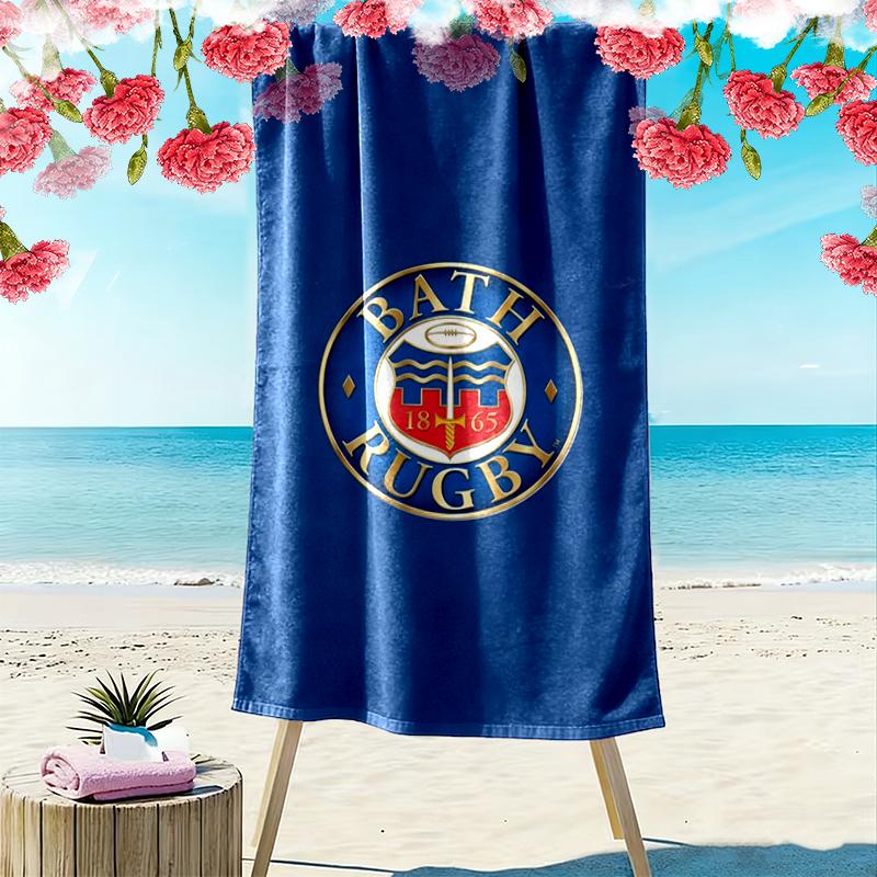 Bath Rugby Print Beach Towel Large Soft Quick Dry Towel For Beach Camping Swimming