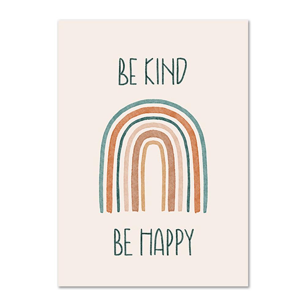 Boho Nursery Poster Lion Bear Wall Art Canvas Painting Sun Rainbow Alphabet Canvas Paintings Wall Pictures for Kids Room Decor