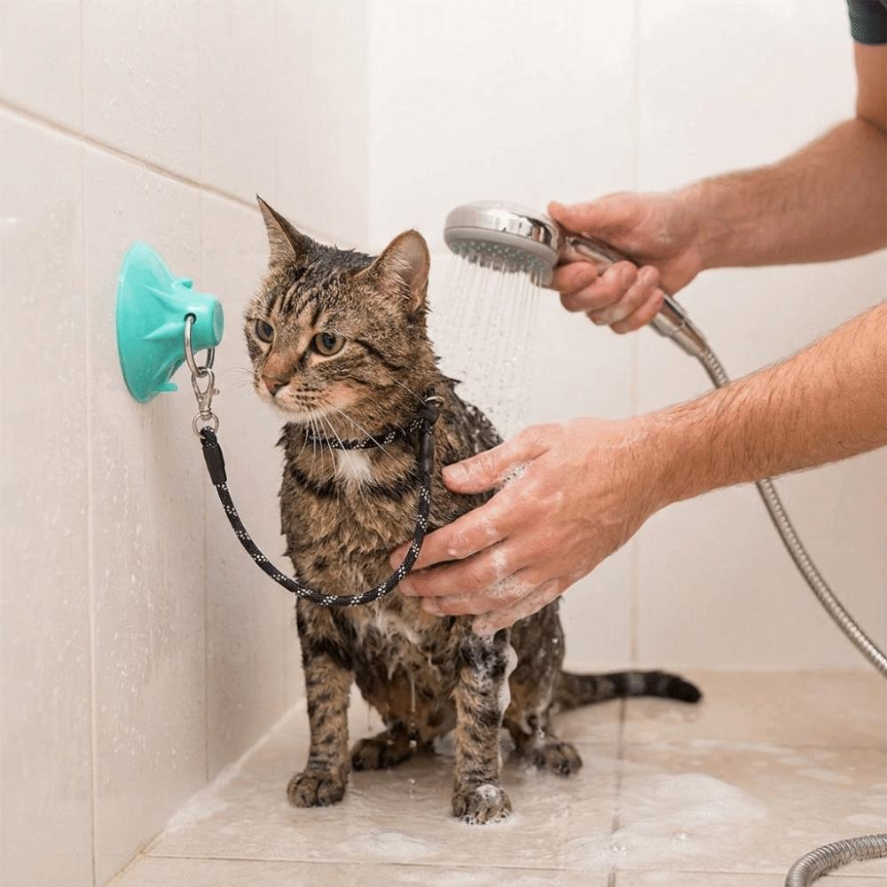 Suction Cup Dog Bathing Tether Adjustable Dog Bathing Fixer Pet Shower Fixed Collar for Cats Dogs