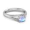Moonstone Elegant Bypass Solitaire Ring - 925 Sterling Silver