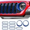 JeCar Grill Erts For Jeep Wrangler JL JLU 2024+ Grill Covers & Headlight Covers Trim Kit Accessories (Red)