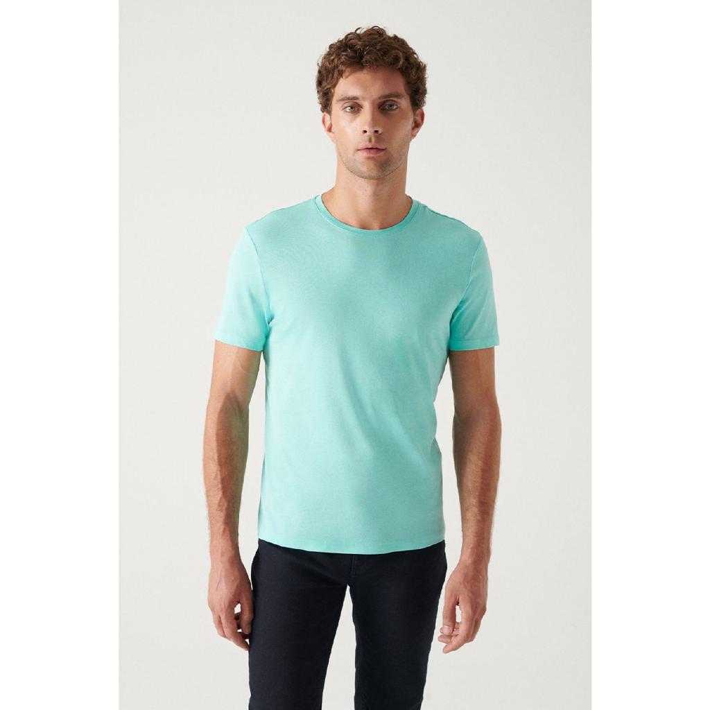 Мужская черная дышащая футболка с круглым вырезом стандартного кроя из 100% хлопка E001000