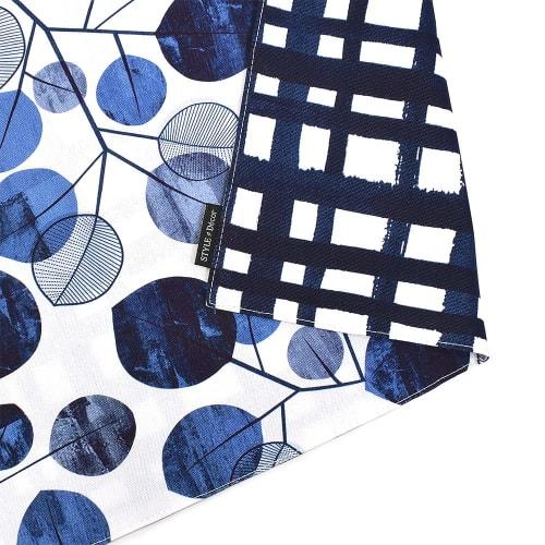 СТИЛЬ Декор Дорожка на стол/Центральный элемент стола (30см x 130см), 100% хлопок, двусторонний, темно-синий с лиственным принтом, W2602210