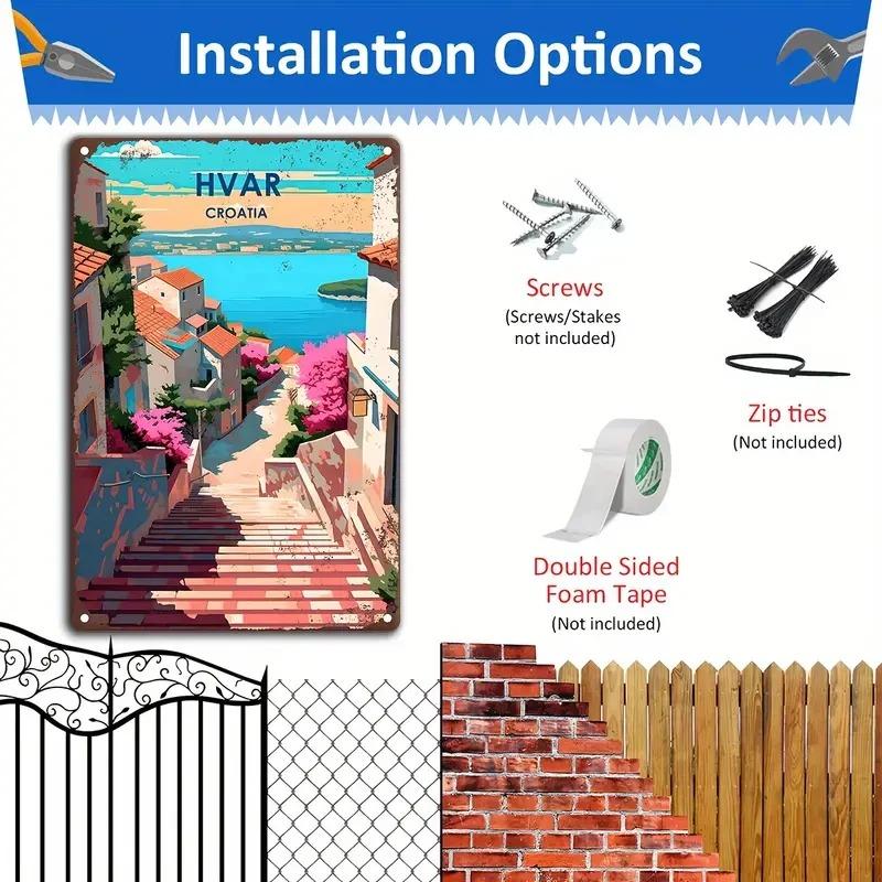 Vintage Travel The World Metal Sign MALAGA CROATIA FLORIDA Retro Poster Home Bar Room Pub Cafe Hotel Club Wall Decor Gift