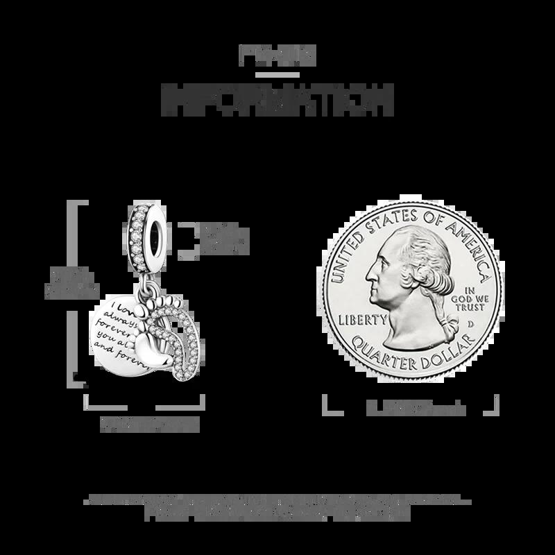Семейные следы Бусины Медь Оригинальные бусины Подходят для Originalcharms Браслет Бусины Украшения Подарки Женщинам