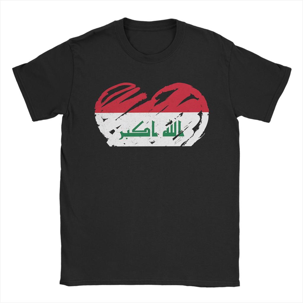 Funny Iraq Flag World Football TShirts Unisex Unisex Crew Neck Cotton T Shirts Short Sleeve Tees Plus Size Tops