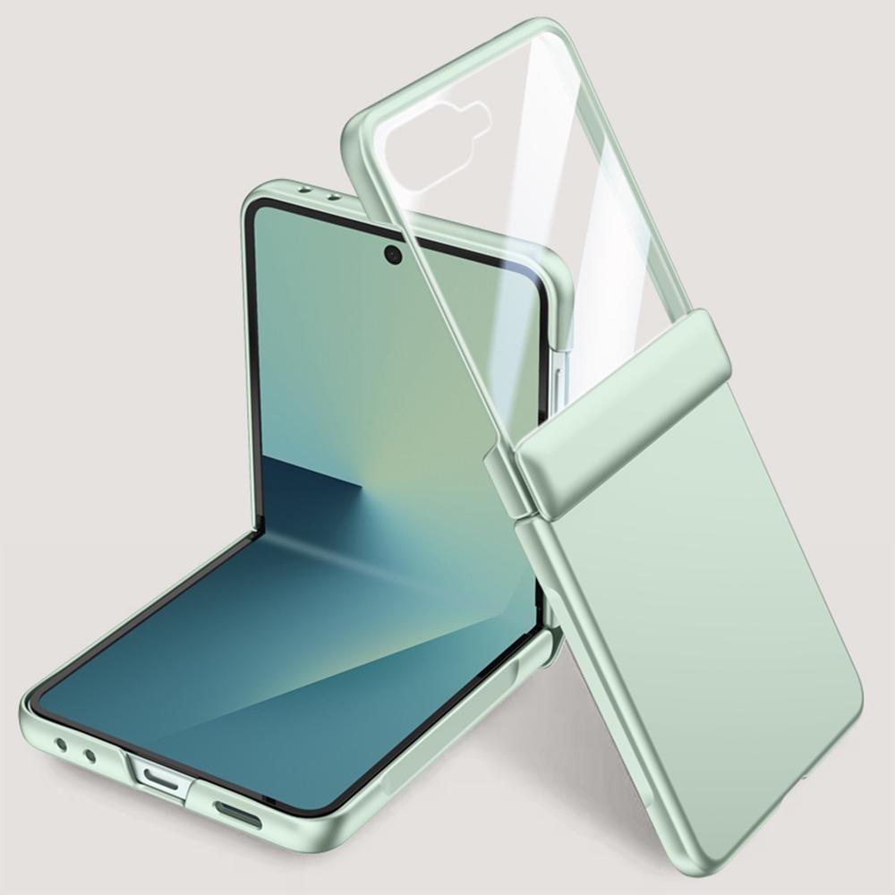 For Samsung Galaxy Z Flip7 5G Case Hard PC Hinge Protection Phone Cover with Rear Small Screen Protector