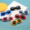 Street Trends, Personalized Children's Fashion Photos, White Sunglasses for Boys and Girls, Small Oval Sunglasses, UV Resistant