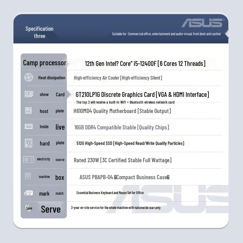 ASUS Core i5 Desktop PC for Business & Entertainment (CN version)