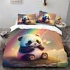 Мультяшный узор с пандой, 3D-печать, пододеяльник, мягкий, удобный комплект постельного белья, мультяшный, милый, стиль дикой природы, комплект пододеяльника, наволочка