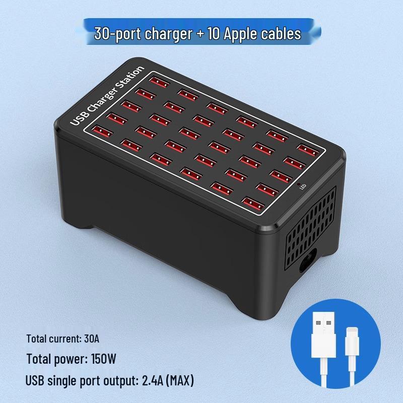 Многопортовое USB-быстрое зарядное устройство: Умная настольная зарядная станция для нескольких устройств