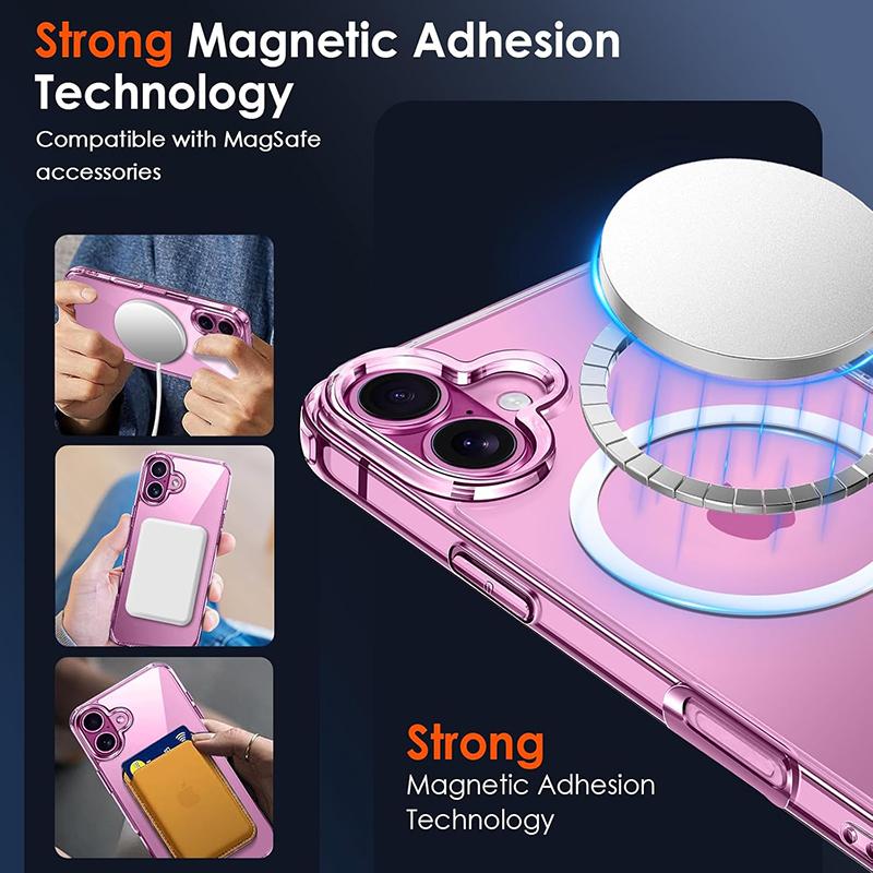 Luxury Magnetic Wireless Charge For Magsafe Case for iPhone 17 16 15 14 13 12 11 Pro Max Plus Mini Back Cover Transparent 2030