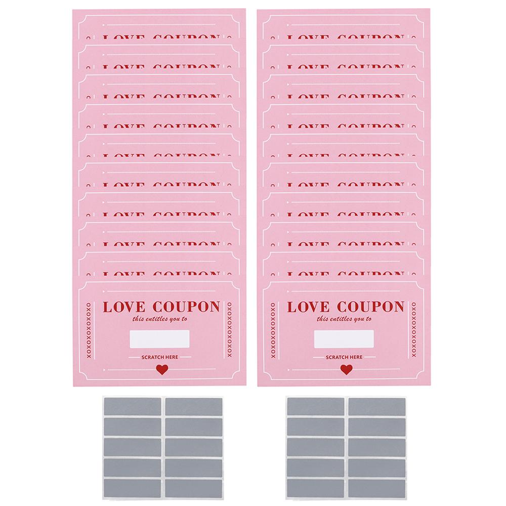 40Pcs Romantic Scratch-Off Vouchers Card Date Night Coupons for Couples Valentine's Anniversary Keepsake Christmas Gifts