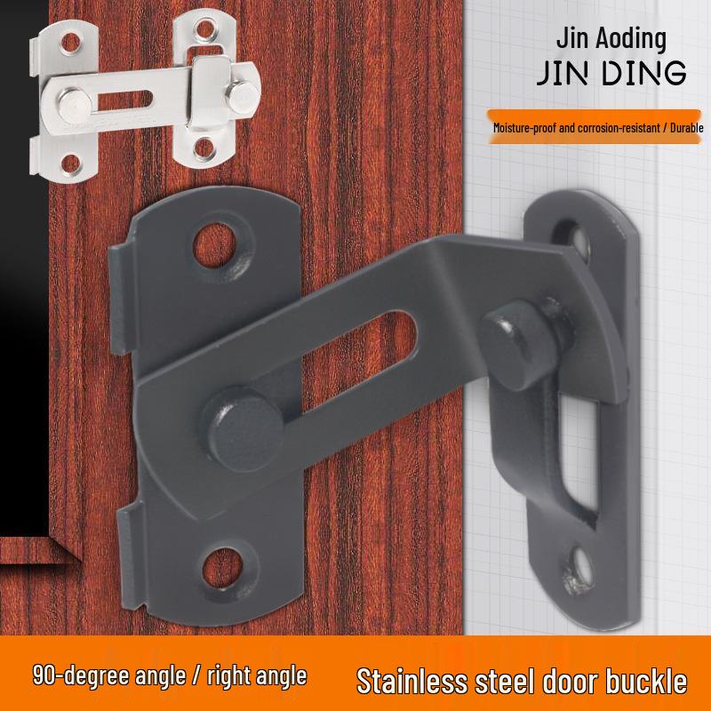 Нержавеющая сталь 90° Задвижка-шпингалет для раздвижных дверей для ванной комнаты и окон