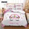 Cartoon Children Bedding Set Unicorn Duvet Cover Set Full Twin For Kids Girls Room Decor Cute Animals Quilt Cover Fashion Design