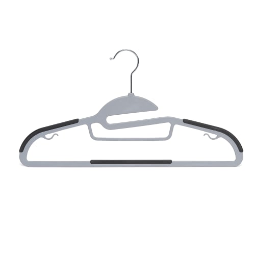 Basic Hangers, 50-Pack, Non-Slip, Rubber-Coated, Gray