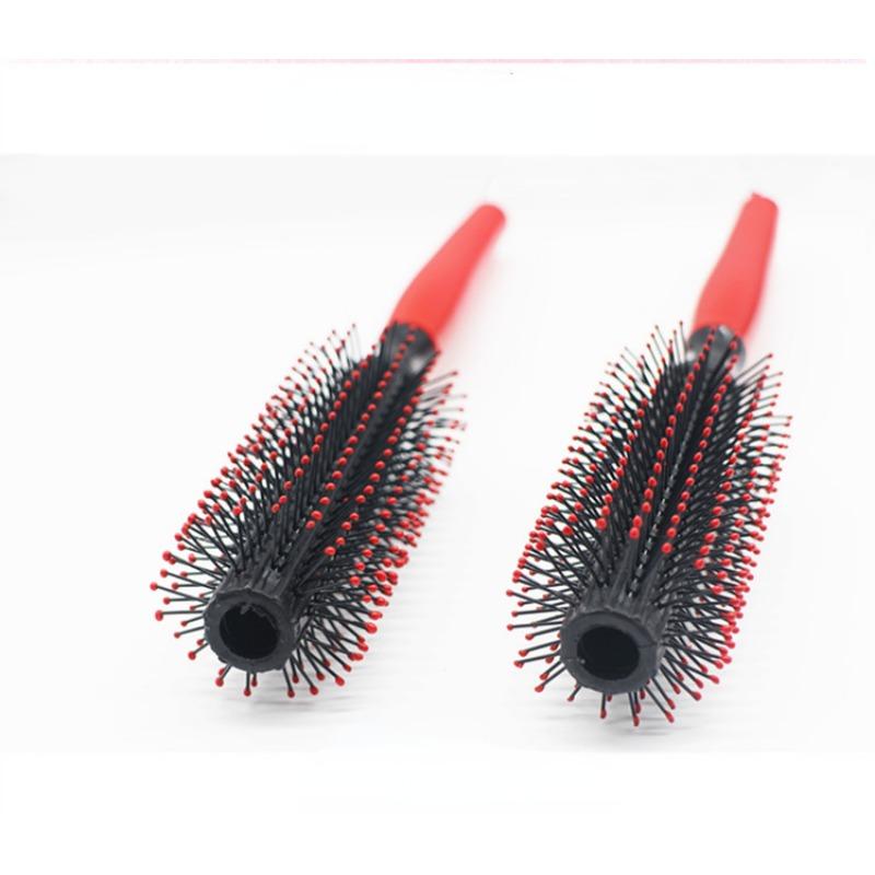 Roll Brush Hair Comb Red Handle Round Wavy Curly Styling Care Curling Beauty Profession Barber Salon Styling Tools