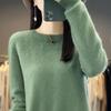 Женский свитер с круглым вырезом, кашемир Цинхэ, 30% кашемир, 70% шерсть, зимний вязаный пуловер, осенний свитер, кашемировый свитер