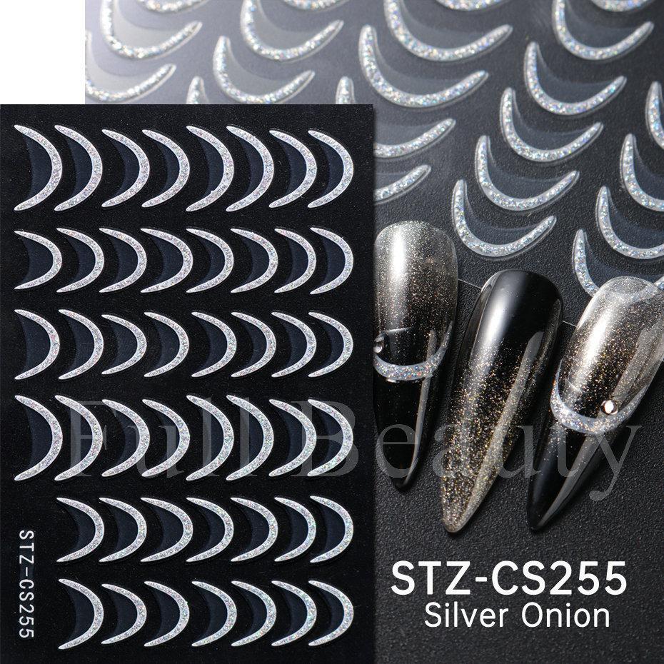 Nail Art Sticker, French Bronzing Scribbled Metal Gold Line Adhesive Nail Sticker