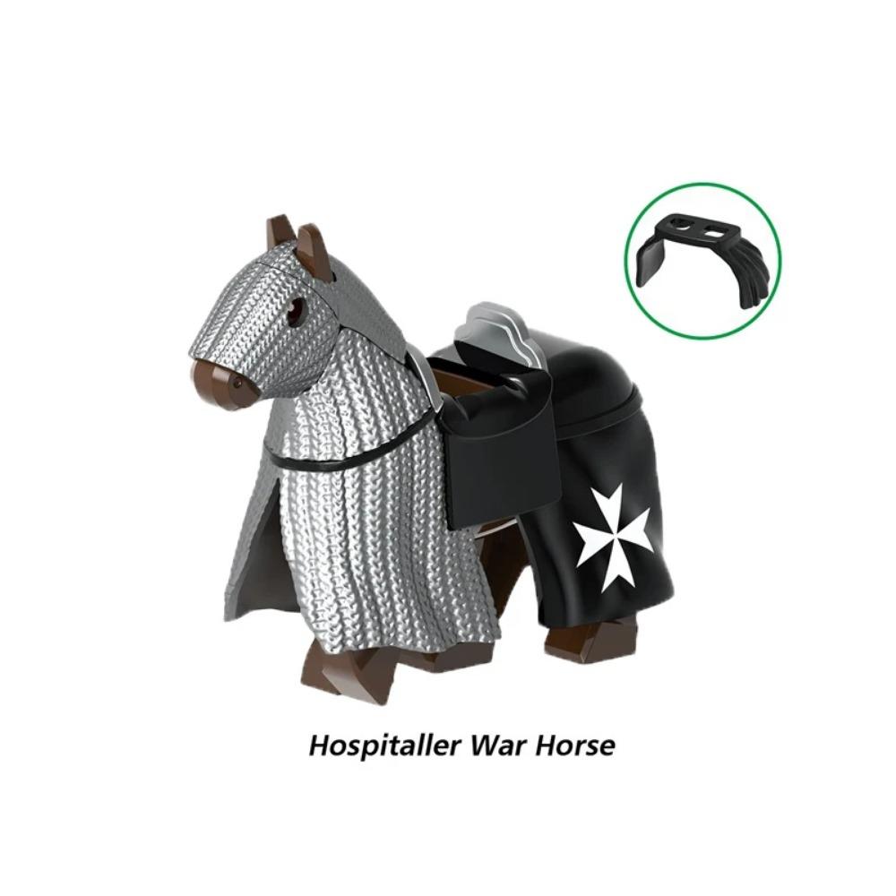 Военные Средневековые Строительные Блоки Фигурки Солдат Рыцарская Экипировка Аксессуары для Животных Маунт Броня Боевой Конь Мини Кирпичики MOC