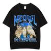 Meowl Кошка Сова Смешной Мем Футболка Унисекс Женская Готическая Панк Оверсайз Футболка Летние Короткий Рукав Свободные Повседневные Хлопковые Футболки