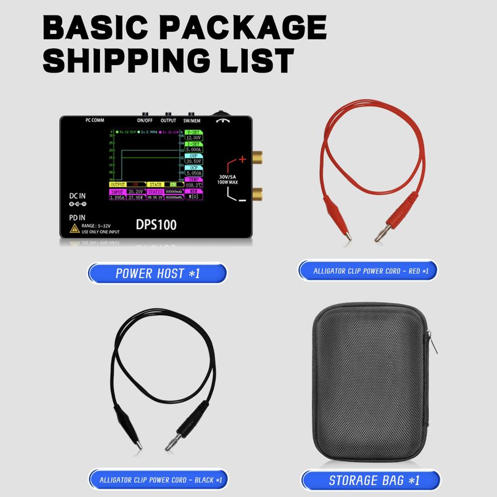 DPS100 Adjustable Voltage Regulator 30V 5A 100W Max Pocket Size Bench Switching Programmable Voltage Regulator Power Supply