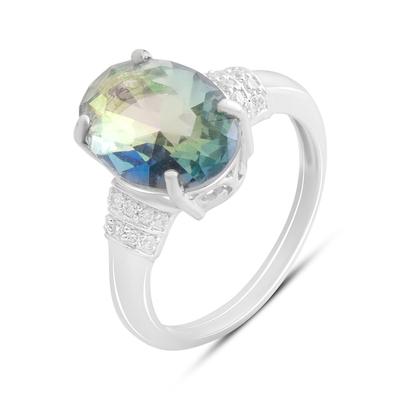 Серебряное кольцо с мистик топазом 3.78ct, вес изделия 3,96 гр (2190455)