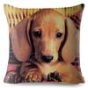 Милый домашний питомец собака миниатюрная такса принт наволочка 45*45 квадратные наволочки льняная наволочка диван домашний декор наволочки