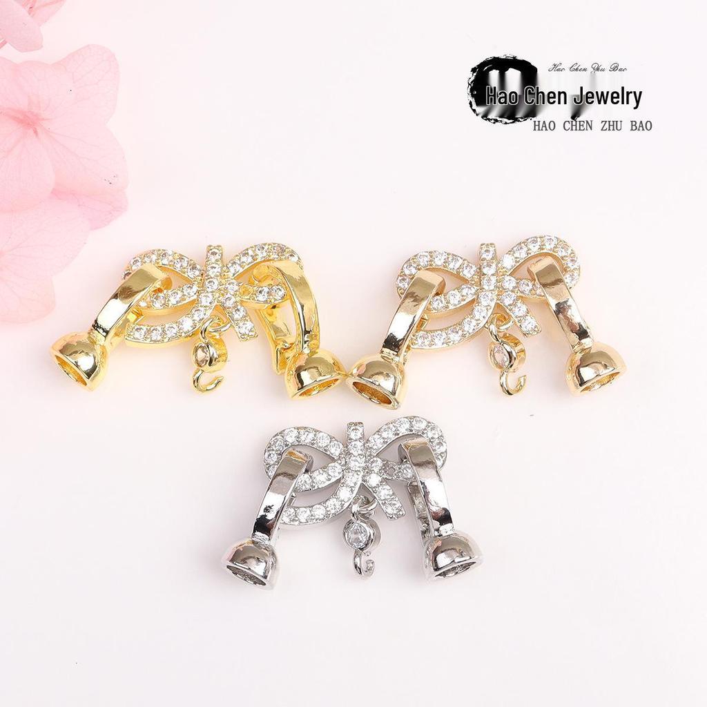 Застежка, Звено и Бант-Аксессуар для Жемчужного Ожерелья, Позолота 14 карат, Сохраняющая Цвет, для Изготовления Украшений своими Руками