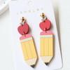 1 Pair Back To School Pencil Shaped Cute Earrings,  Personalized Earrings for Holiday Party Gift